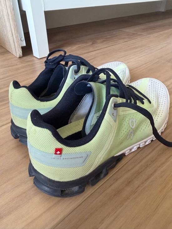 On Running Shoes - On Running Lime Green and Black Women's Running Sneakers